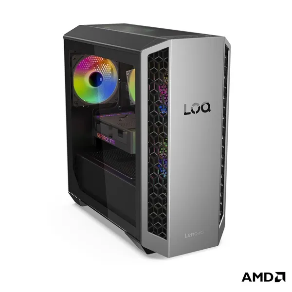 LENOVO LOQ Tower 26ADR10, AMD Ryzen 7 8745HX, 32GB, 1TB, RTX 5070 12GB, NoOS, Luna Grey + Eclipse Black - Image 3