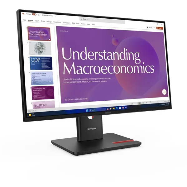 LENOVO Monitor - ThinkVision T24D-40; 23,8" FHD 1920x1080 IPS 120Hz, 16:9, 1500:1, 250cd/m2, 4ms, HDMI, DP,USB AC, RJ45 - Image 2