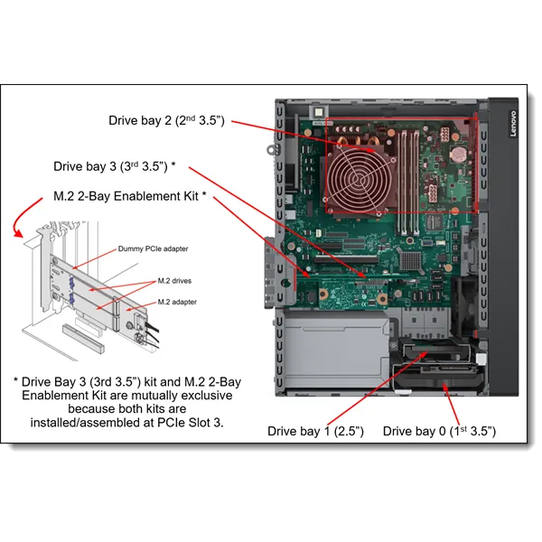 LENOVO torony szerver - ST50 V3 (3.5"), 4C 6315P 2.8Ghz, 1x16GB, 2x 480GB RI SSD, SW RAID, XCC2: Std, 500W. - Image 5