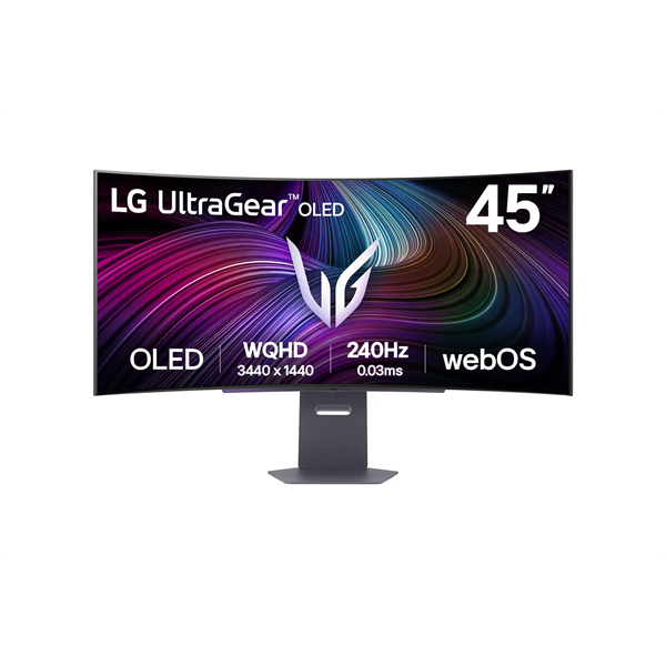 LG OLED Gaming 240Hz ívelt smart monitor 45" 45GX90SA, 3440x1440, 21:9, 275cd/m2, 0,03ms, HDMIx2/DIsplayport/USBx2/USB-C - Image 1