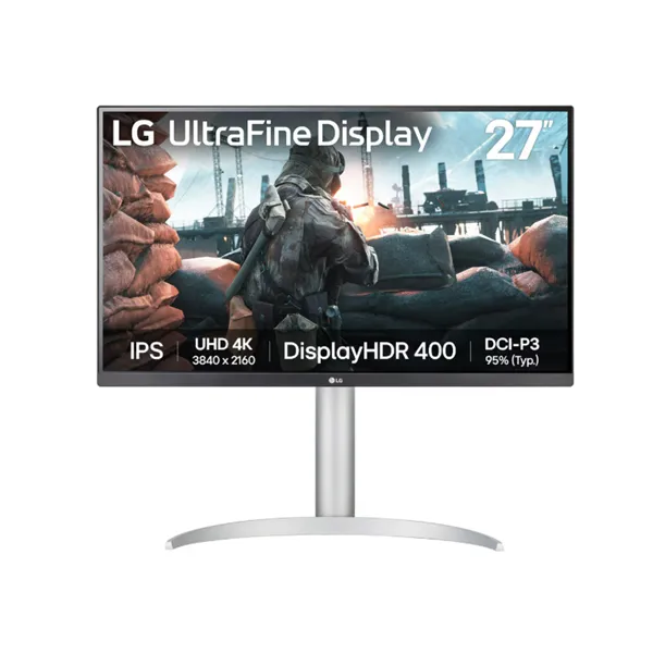 LG Monitor 27" - 27UP650K-W (IPS; 16:9; 4K 3840x2160; 5ms; 400cd; HDMIx2; DP; HDR; Speaker, Pivot)