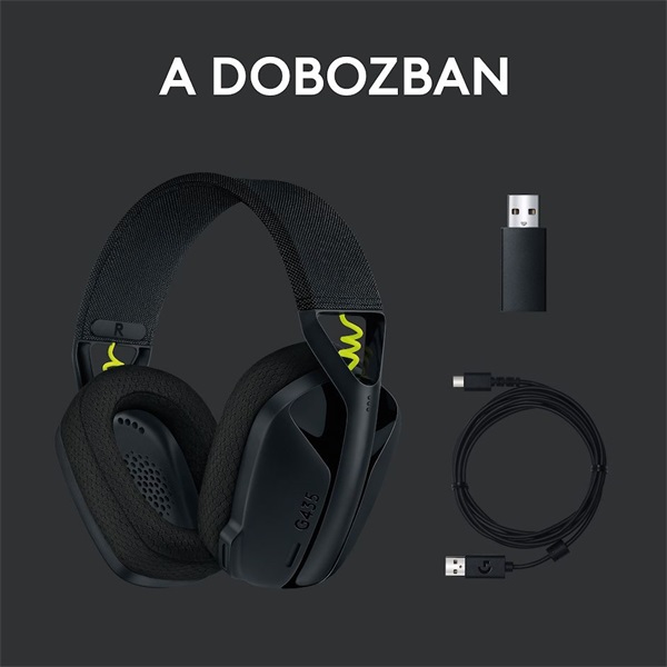 LOGITECH_Fejhallgato_20_-_G435_Vezetek_Nelkuli_Gaming_Mikrofonos_Fekete-i771524.jpg LOGITECH Fejhallgató 2.0 - G435 Vezeték Nélküli Gaming Mikrofonos , Fekete - Image 1