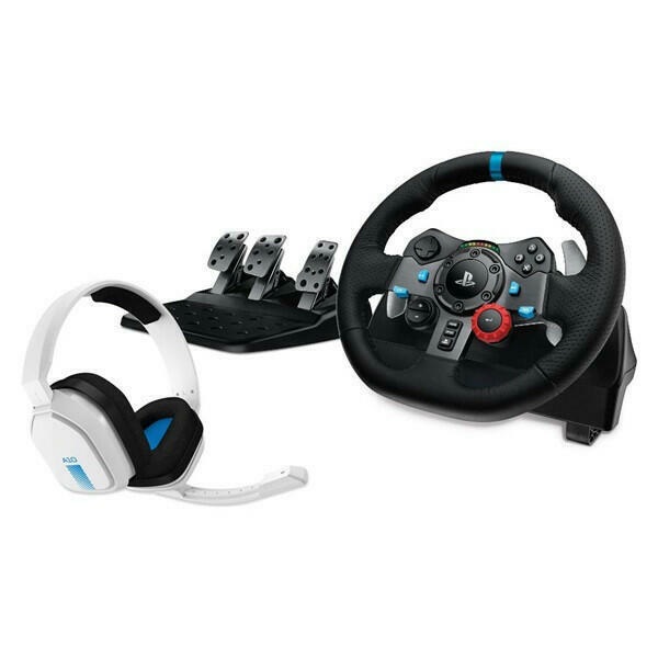 LOGITECH Játékvezérlő - G29 Driving Force Racing Kormány PS3/PS4/PS5/PC + Astro A10 Gaming headset, fehér