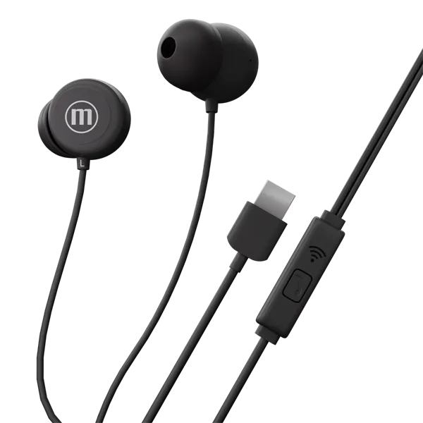 MAXELL Fülhallgató, IN-BAX, fekete, USB-C