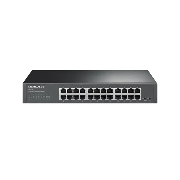 MERCUSYS Switch 24x1000Mbps, Fémházas Asztali/Rackes, MS124GS