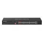 MERCUSYS Switch 28x1000Mbps(24xPOE+) + 2xSFP, Fémházas Asztali Rackes, MS128GP