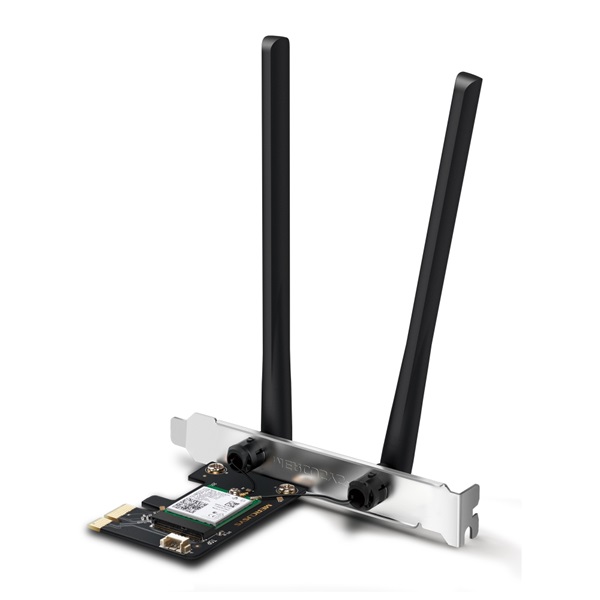 Mercusys Hálózati adapter WiFi AXE3000 - MA80XE (PCIe; 2402Mbps 5GHz + 574Mpbs 2,4GHz; BT5.2; WPA3) - Image 1