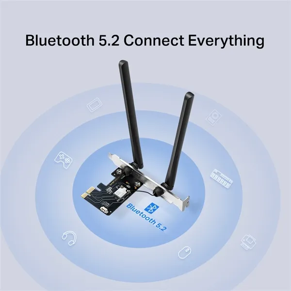 Mercusys Hálózati adapter WiFi AXE5400 - MA86XE (PCIe; 2402Mbps 6GHz + 2402Mbps 5GHz + 574Mpbs 2,4GHz; BT5.2; WPA3) - Image 2
