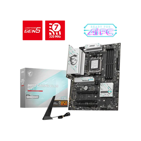 MSI Alaplap AM5 B850 GAMING PLUS WIFI AMD B850, ATX