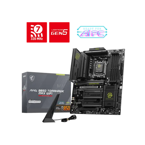 MSI Alaplap AM5 MAG B850 TOMAHAWK MAX WIFI AMD B850, ATX