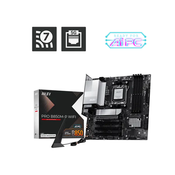 MSI Alaplap AM5 PRO B850M-P WIFI AMD B850, mATX