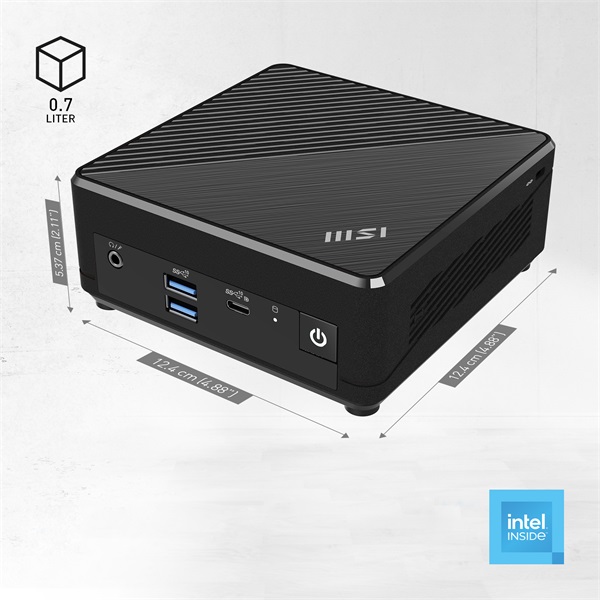 MSI Business DT Cubi N ADL S-225BEU, Intel N100, Intel HD Graphics, M.2 NVME, 4xUSB, USB-C, HDMI, DP, 2xRJ45, Black - Image 5