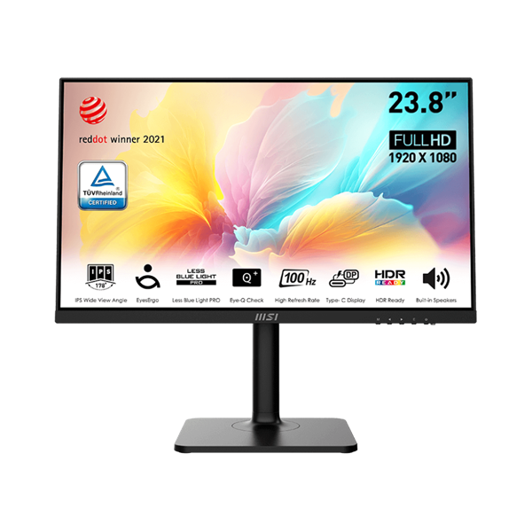 MSI Monitor Business Modern MD2412P 23,8" FHD, 1920x1080, IPS, 100Hz, 1000:1, 300cd/m2, 1ms, HDMI, USB-C, Pivot, Black - Image 2