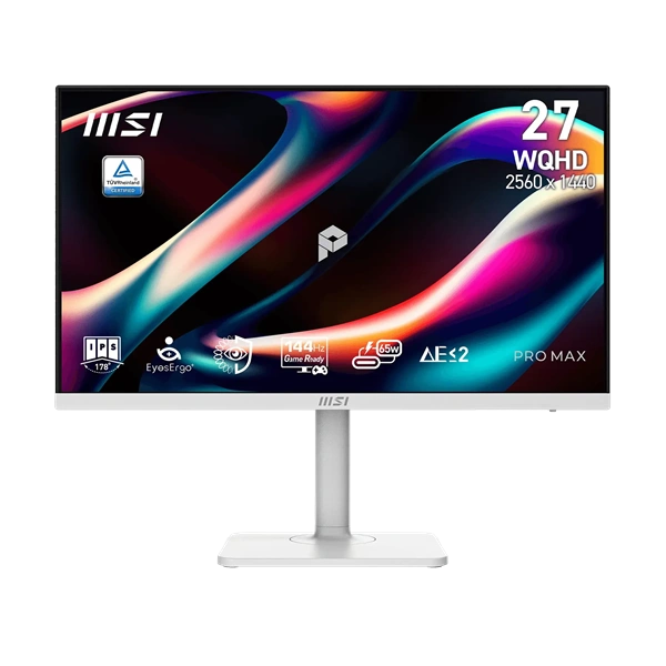 MSI Monitor Business PRO MAX 271QPHW E14 27" WQHD 2560x1440 IPS 144Hz 300cd/m2 1500:1 1ms 2xHDMI, DP, USB-C, Hub, White