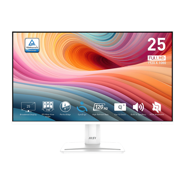 MSI Monitor Business PRO MP251W E2 24,5" FHD, 1920x1080, IPS, 120Hz, 1500:1 CR, 300cd/m2, 1ms, HDMI, DP, VGA, White - Image 1
