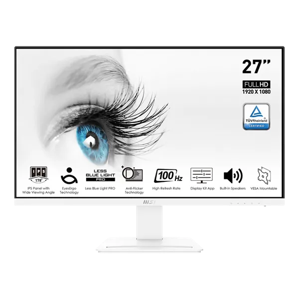 MSI Monitor Business PRO MP273AW 27" FHD 1920x1080, IPS 16:9 100Hz, 1ms, 1000:1, HDMI, DP, VGA, White