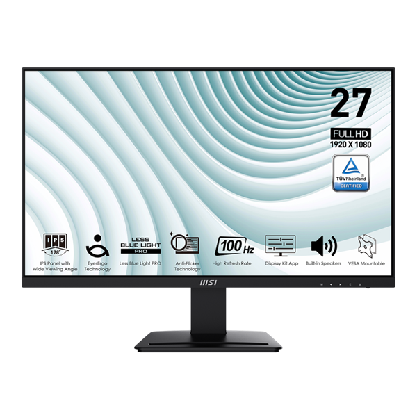 MSI_Monitor_Business_PRO_MP273A_27_FHD_1920x1080_IPS_169_100Hz_1ms_10001_HDMI_DP_VGA_Black-i1532062.png MSI Monitor Business PRO MP273A 27" FHD 1920x1080, IPS 16:9 100Hz, 1ms, 1000:1, HDMI, DP, VGA, Black - Image 1
