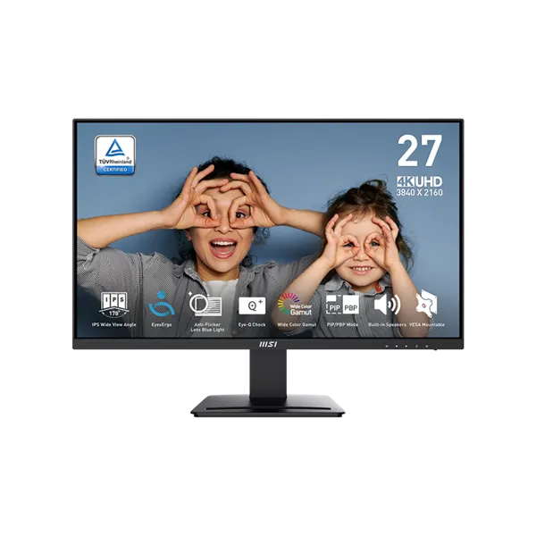MSI Monitor Business PRO MP273U 27" UHD 3840x2160, IPS, 16:9, 60Hz, 4ms, 300cd/m2, 1000:1, 2x HDMI, DP, Black