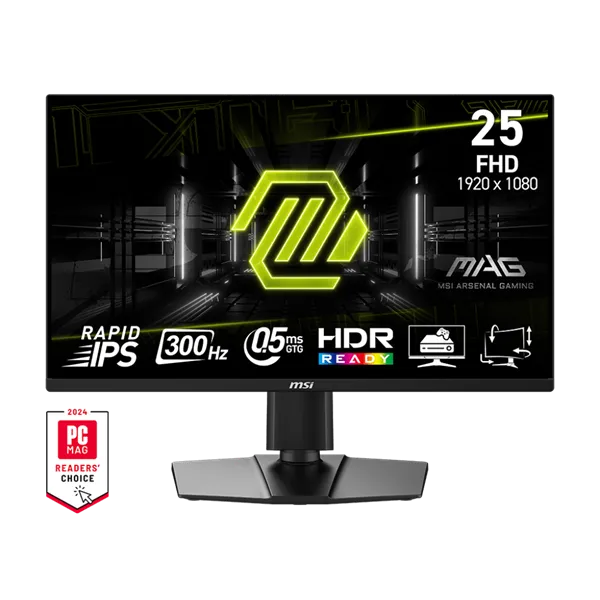MSI Monitor GAMING MAG 255PXF 24,5" FHD Rapid IPS 1920x1080, 16:9, 300Hz, 1000:1, 0,5ms, 2x HDMI, DP, Pivot, Black