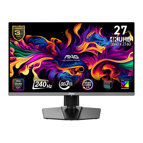 MSI Monitor GAMING MAG 272UP QD-OLED X24 26,5" UHD 3840x2160, 240Hz, 150000:1 CR, 250cd/m2, 0,03ms, 2x HDMI, DP, USB-C - Image 1