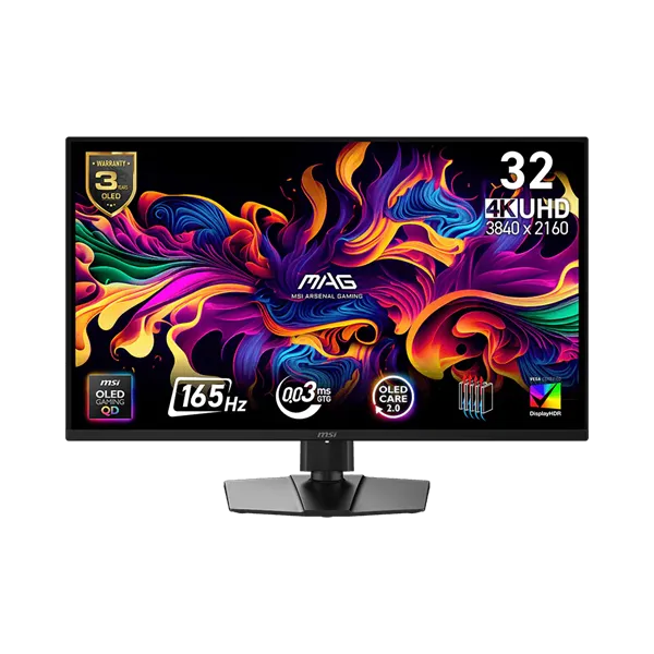 MSI Monitor GAMING MAG 322UP QD-OLED E16, 31,5" UHD 3840x2160, 16:9, 165Hz,1500000:1, 0,03ms, 2x HDMI, DP, USB-C, Black