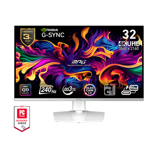 MSI Monitor GAMING MPG 321URXW QD-OLED 31,5" UHD 3840x2160, 240Hz, 150000:1 CR, 250cd/m2, 0,03ms, 2x HDMI, DP, USB-C - Image 1