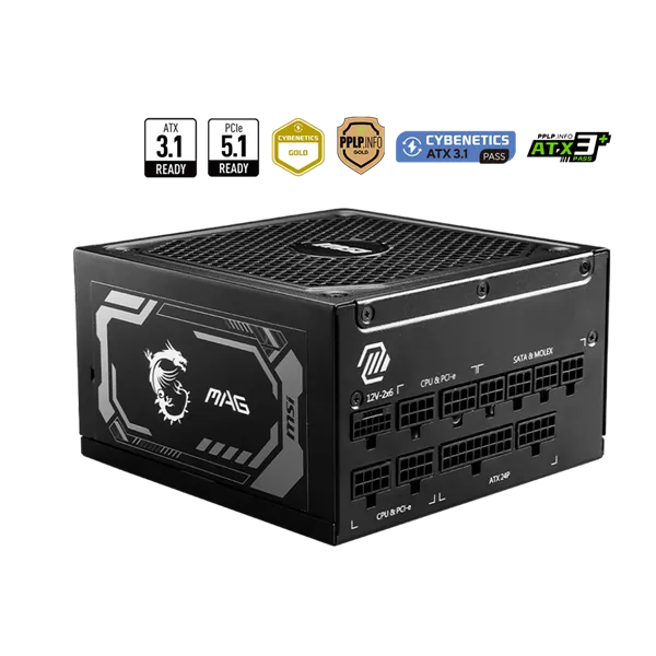 MSI Tápegység 1000W 80+ Gold moduláris, Gen 5.0
