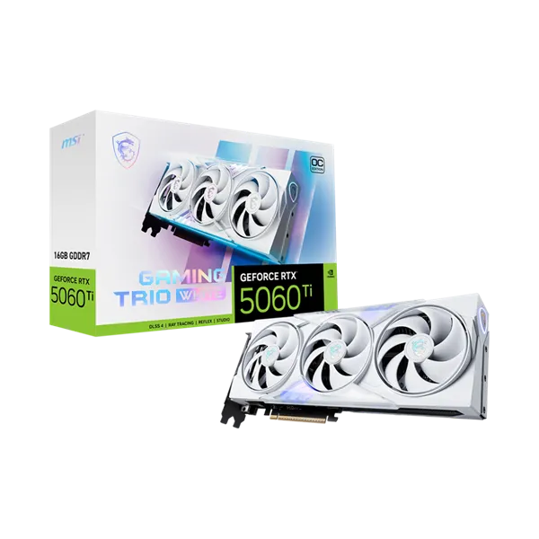 MSI Videokártya PCI-Ex16x nVIDIA RTX 5060 Ti GAMING TRIO 16GB DDR7 OC WHITE