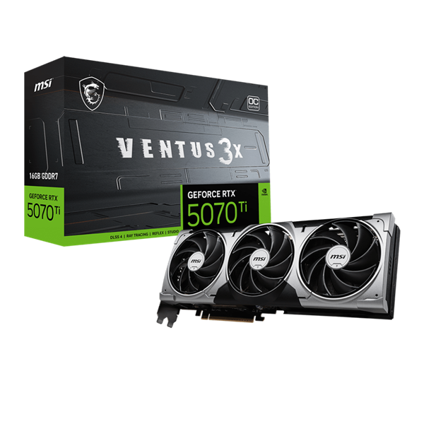 MSI Videokártya PCI-Ex16x nVIDIA RTX 5070 Ti VENTUS 3X 16GB DDR7 OC - Image 1
