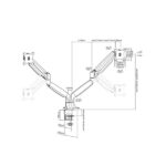 MULTIBRACKETS 2 karos asztali konzol, M Deskmount Gas Spring Dual Black (15-30", max.VESA: 100x100 mm, 9 kg) - Image 16