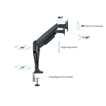 MULTIBRACKETS 2 karos asztali konzol, M Deskmount Gas Spring Dual Black (15-30", max.VESA: 100x100 mm, 9 kg) - Image 14