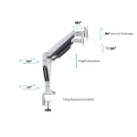 MULTIBRACKETS 2 karos asztali konzol, M Deskmount Gas Spring Dual White (15-27", max.VESA: 100x100 mm, 9 kg) - Image 14