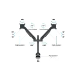 MULTIBRACKETS 2 karos asztali konzol, M VESA Gas Lift Arm Dual Black (15-32", max.VESA: 100x100 mm, 10 kg) - Image 9