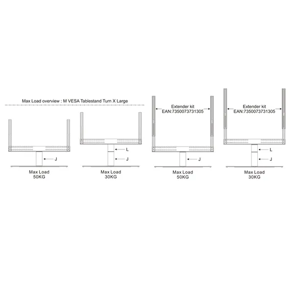 MULTIBRACKETS Forgatható asztali állvány, M VESA Tablestand Turn X-Large MAX 800x400 Black (60-75", 50 kg) - Image 21