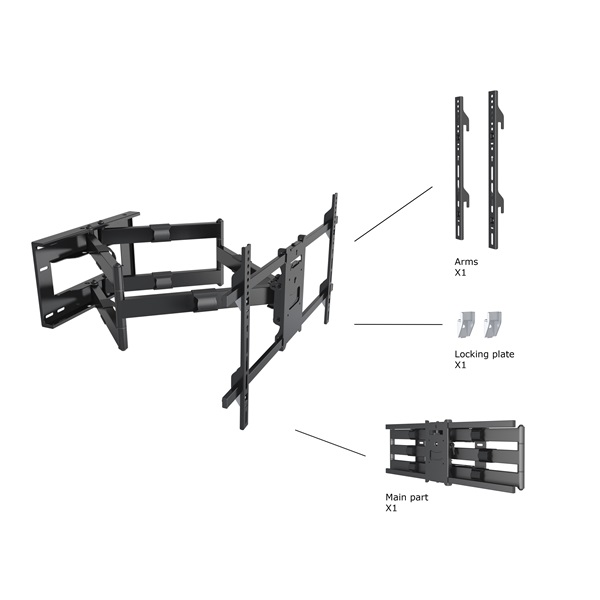 MULTIBRACKETS Fali konzol, M Universal Long Reach Arm 910mm HD, Dual (for LCD/LED panel, 50"-80", max.VESA: 800x400 mm) - Image 8