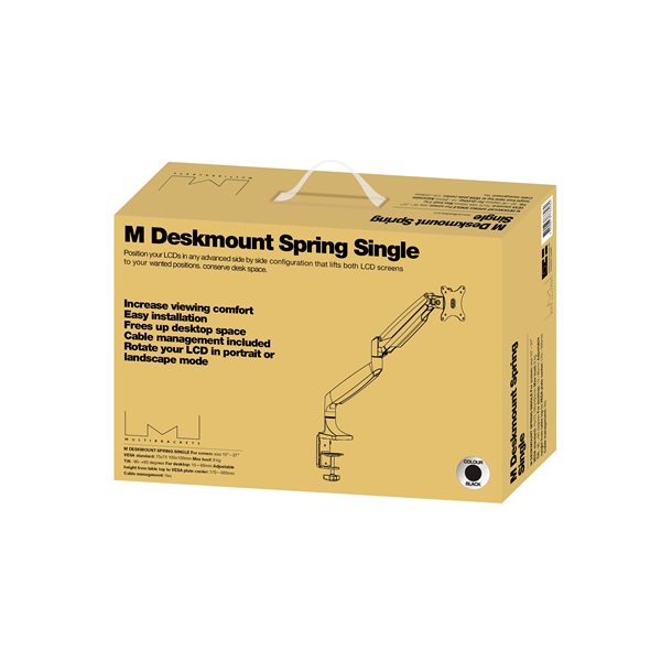 MULTIBRACKETS Gas Spring asztali konzol, M Deskmount Gas Spring Single Black (15-30", max.VESA: 100x100 mm, 9 kg) - Image 16