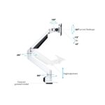 MULTIBRACKETS Asztali konzol, M VESA Gas Lift Arm Single White HD (15-34", max.VESA: 100x100 mm, 21 kg) - Image 7