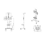MULTIBRACKETS Gurulós padlóállvány (Polc és Kamera állvánny), 55-80" - Image 21