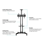 MULTIBRACKETS Gurulós padlóállvány, M Public Floorstand Basic 150 incl shelf&camera holder (32-60", max.VESA:600x400 mm) - Image 7