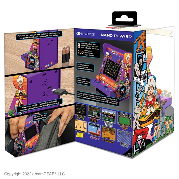 MY ARCADE Játékkonzol Data East 200+ Nano Player Retro Arcade 4.5"Hordozható, DUGNL-4121 - Image 6