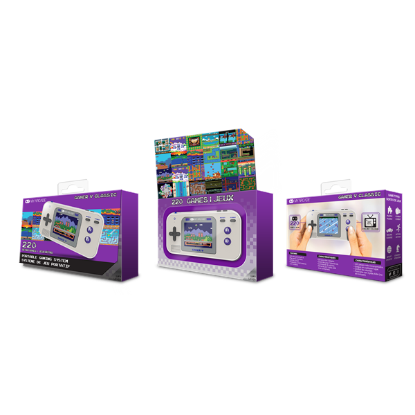 MY ARCADE Játékkonzol Gamer V Classic 220in1 Szürke  & Lila Hordozható, DGUN-3920 - Image 6