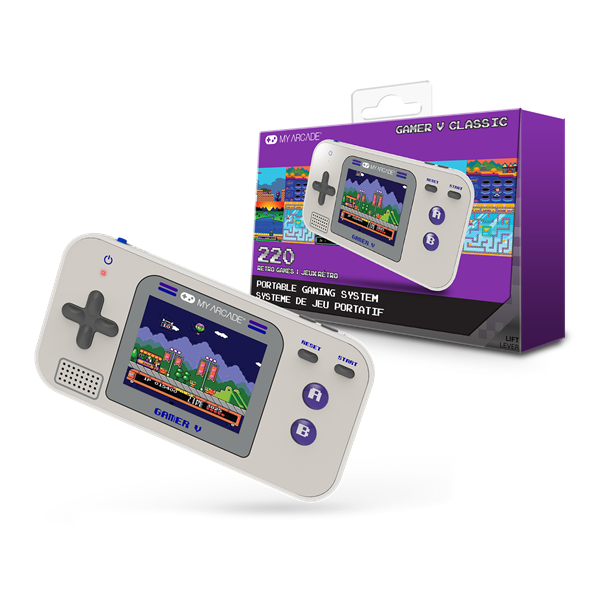 MY ARCADE Játékkonzol Gamer V Classic 220in1 Szürke  & Lila Hordozható, DGUN-3920 - Image 1
