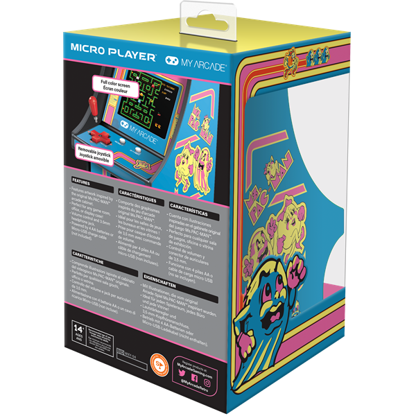 MY ARCADE Játékkonzol Ms. Pac-Man Micro Player Retro Arcade 6.75" Hordozható, DGUNL-3230 - Image 8