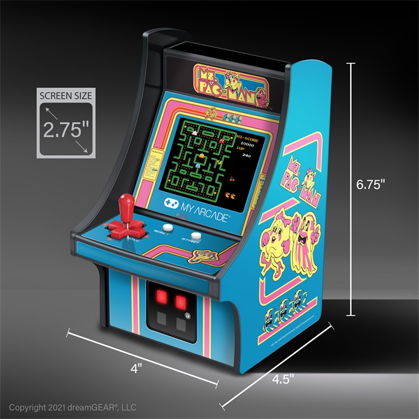 MY ARCADE Játékkonzol Ms. Pac-Man Micro Player Retro Arcade 6.75" Hordozható, DGUNL-3230 - Image 10