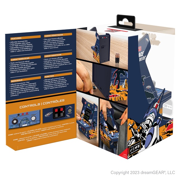 MY ARCADE Játékkonzol Space Invaders Micro Player Pro Portable Retro Arcade 6.75" Hordozható, DGUNL-7004 - Image 3