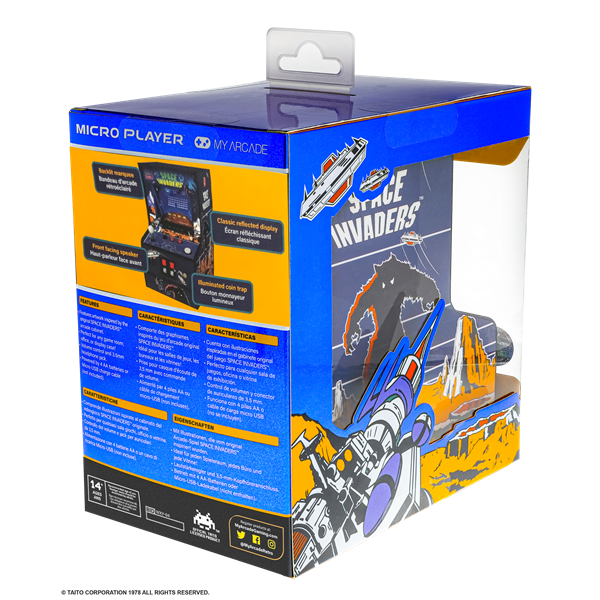 MY ARCADE Játékkonzol Space Invaders Micro Player Retro Arcade 6.75" Hordozható, DGUNL-3279 - Image 6