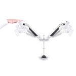 MULTIBRACKETS 2 karos asztali konzol, M VESA Gas Lift Arm Dual White (15-32", max.VESA: 100x100 mm, 10 kg) - Image 2