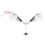 MULTIBRACKETS 2 karos asztali konzol, M VESA Gas Lift Arm Dual White (15-32", max.VESA: 100x100 mm, 10 kg) - Image 2