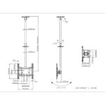 Multibrackets Medium Single 3000 mennyezeti konzol, 32-55", fekete - Image 10
