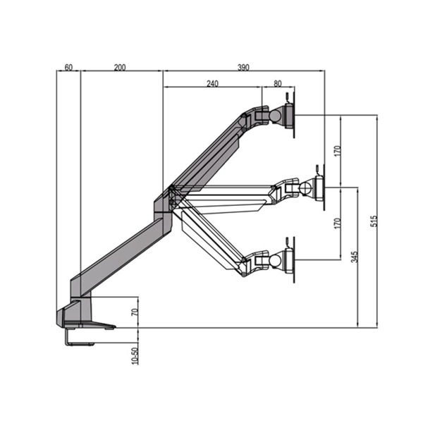 MULTIBRACKETS Asztali konzol, M VESA Gas Lift Arm Single Black HD (15-34", max.VESA: 100x100 mm, 21 kg) - Image 15
